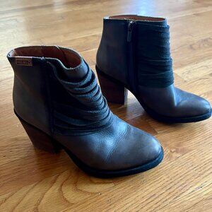 Women's Gray Fringe Pikolinos Alicante Leather Boots